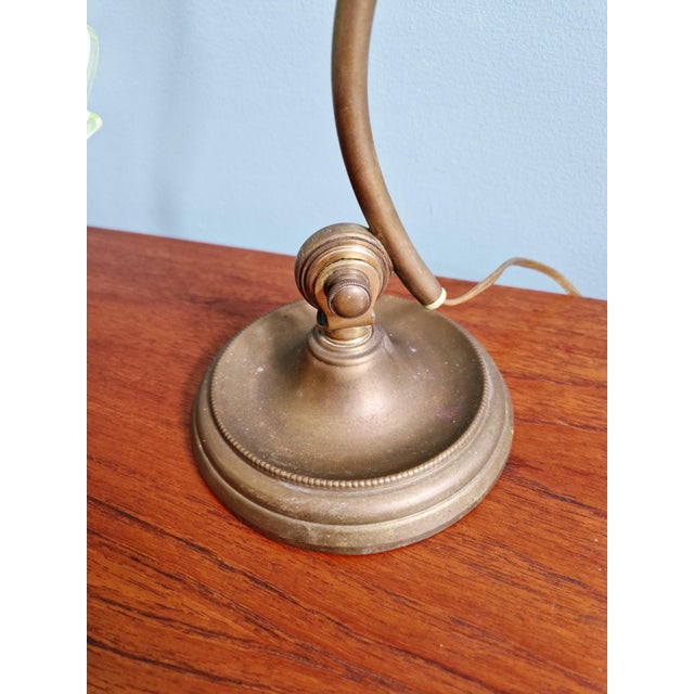 Metal Art Nouveau Desk Lamp in Bronze and Opalescent Glass, 1890s For Sale - Image 7 of 16
