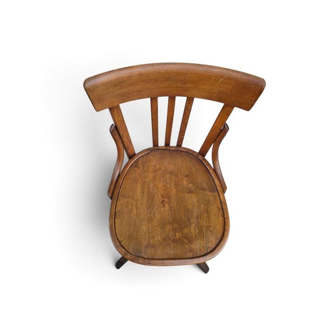 Late 19th Century 19th Century Oak Ships Swivel Chair with Adjustable Height, 1890 For Sale - Image 5 of 9
