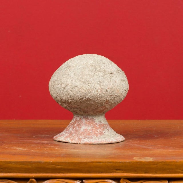 A Chinese Han dynasty terracotta decorative object with mineral deposits, circa 202 BC-200 AD. Created in China during the...