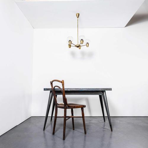 Gold Prismatic Crystal 5-Light Chandelier, 1950s For Sale - Image 8 of 8