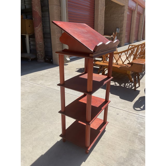 Brown 1990s Traditional Mahogany Adjustable Lectern With Shelving For Sale - Image 8 of 12