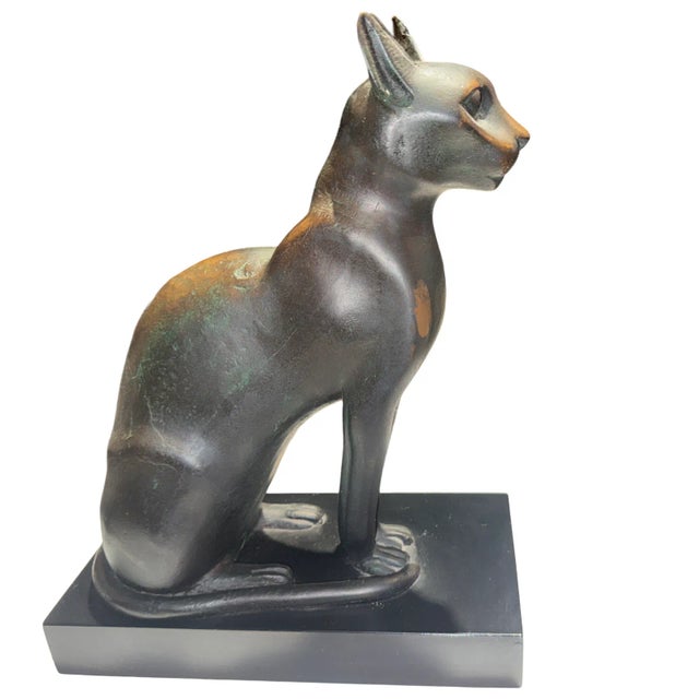 Metal Pasargad DC Bronze Egyptian Cat Sculpture For Sale - Image 7 of 7