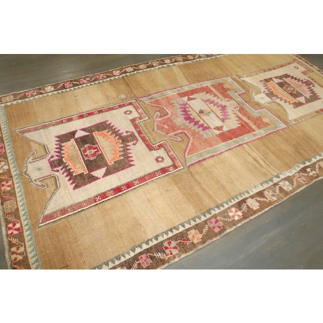 Mid 20th Century Zabihi Collection Geometric Tribal Turkish Gallery Runner For Sale - Image 5 of 9