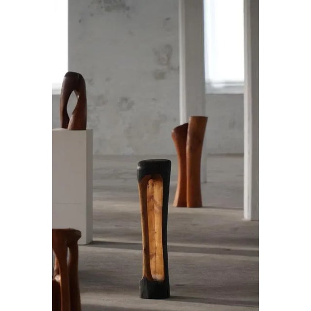 A striking large wooden sculpture by renowned Danish artist Ole Wettergren, created in the 1990s. Titled "Black Elegance",...