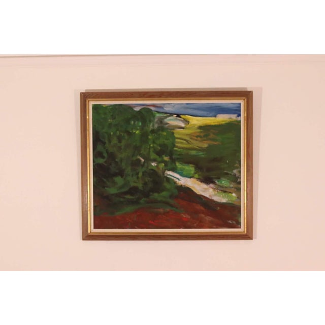 Original Swedish Oil on Canvas – “Lush Landscape” by Alf Samuelsson – Vintage & Framed – 75 × 65 cm (approx. 29.5" ×...