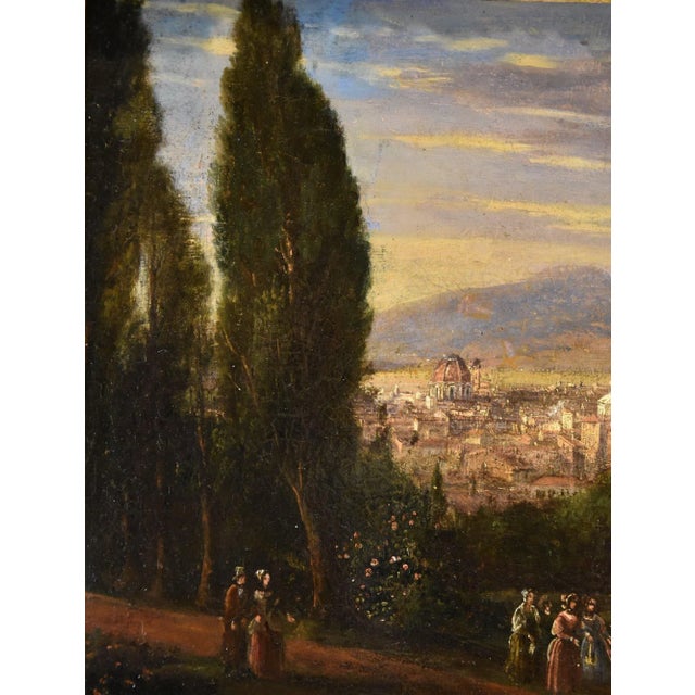 Tuscan School Artist, Landscape View of Florence, 1790, Oil on Canvas, Framed For Sale - Image 6 of 12