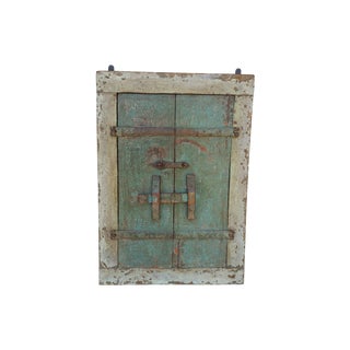 19th Century Wood Shutter with Mirror For Sale