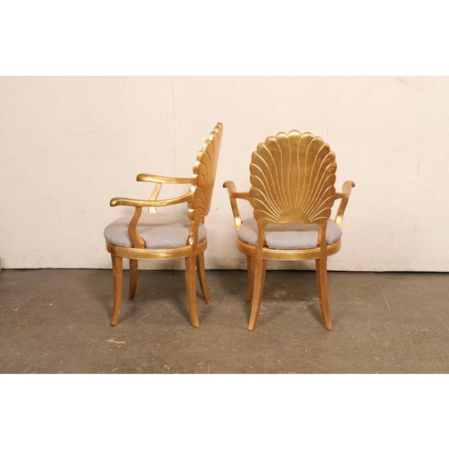 Late 20th Century Italian Gold Grotto Pair Armchairs For Sale - Image 4 of 9