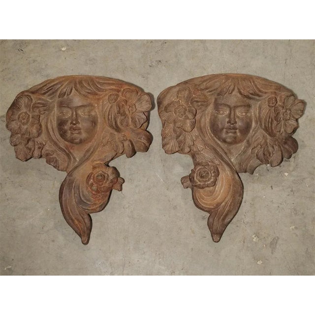 Antique French Cast Iron Balcony Planters/Ornaments, Circa 1900 - a Pair For Sale - Image 13 of 13