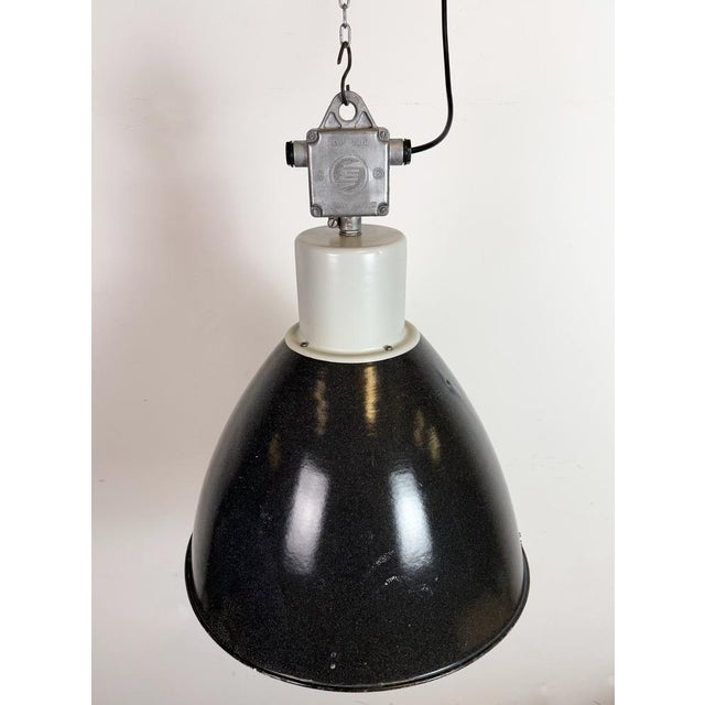 Large Industrial Enamel Factory Pendant Lamp from Elektrosvit, 1960s For Sale - Image 9 of 18