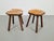 Vintage Milk Stools with Cowhide Seats, 1950s, Set of 2 For Sale - Image 3 of 9