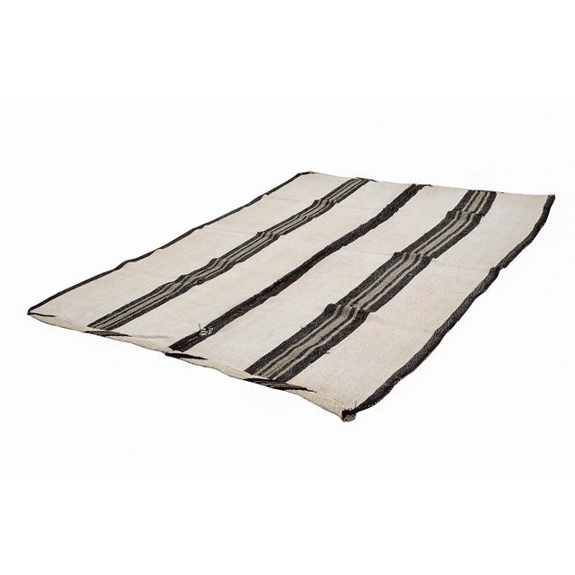 Mid-Century Modern Mid 20th Century Vintage Turkish Hemp Kilim Rug For Sale - Image 3 of 7