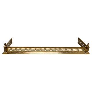 Long Victorian Pierced Brass Fender, 1890s For Sale