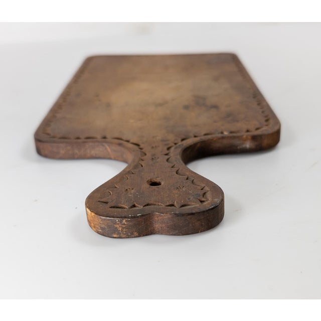 Late 19th Century 19th Century Primitive Country Chip Carved Maple Cutting Board With Heart For Sale - Image 5 of 10