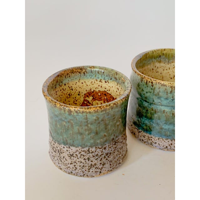 Ceramic Artisan Speckled Studio Pottery Mugs - Set of 4 For Sale - Image 7 of 12