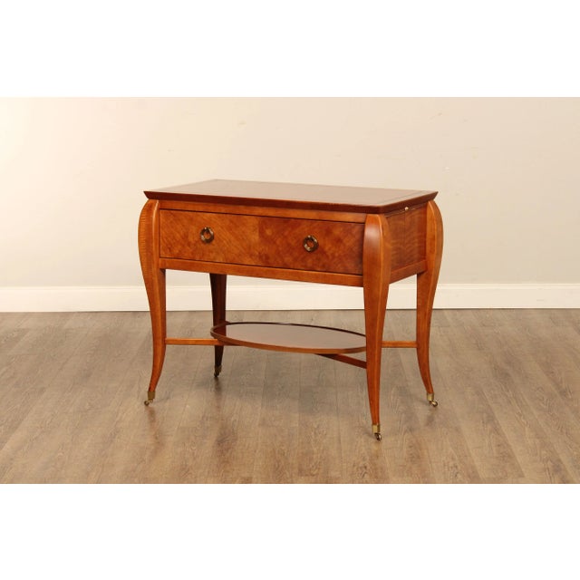 Early 21st Century Hickory White French Art Deco Style Fruitwood Server For Sale - Image 10 of 13