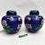 Asian Pair of Vintage Cloisonné Jars | Blue Ground Butterfly & Floral Motif With Lids For Sale - Image 3 of 9