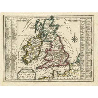 Map of the British Isles with Historical Kings, 1719 For Sale