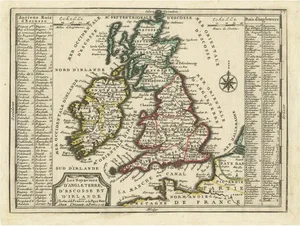 Map of the British Isles with Historical Kings, 1719
