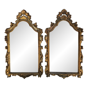 Pair of Mid-Century Italian Neoclassical Giltwood Mirrors