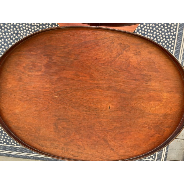Wood 1940s Mersman Mid Century Mahogany Inlaid Wood Side Tables - Set of 2 For Sale - Image 7 of 12