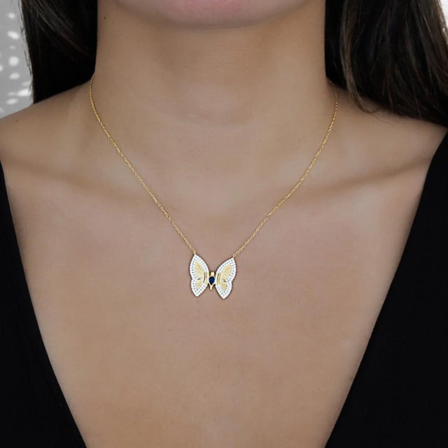 The Hope Butterfly Gold & Diamond Necklace, a mesmerizing piece of jewelry that exudes hope, beauty, and a touch of...