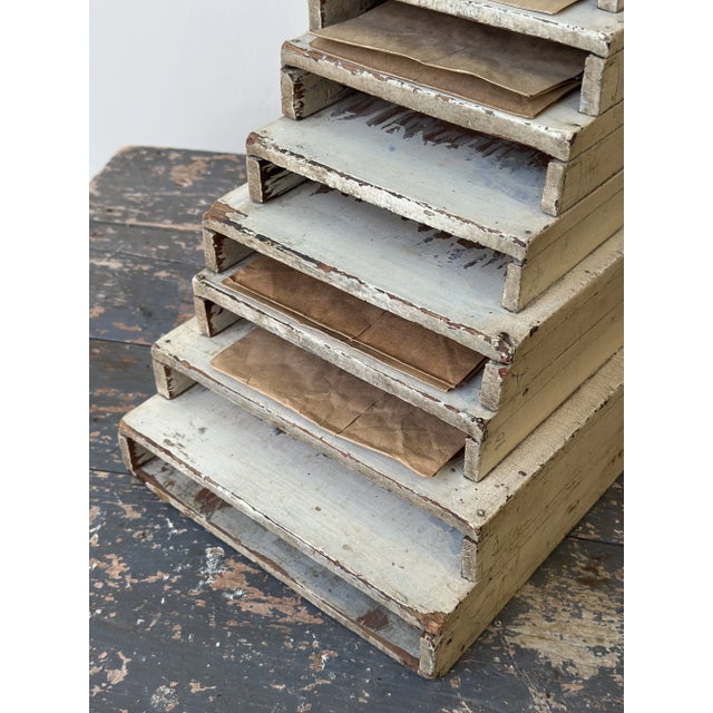 Tan Vintage Folk Art Graduated Shop Bag Stand, Circa 1940s For Sale - Image 8 of 15