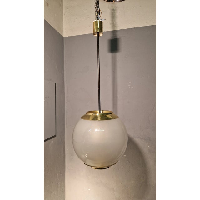 1950s Large LS2 Pendant in Brass by Luigi Caccia Dominioni for Azucena For Sale - Image 5 of 9