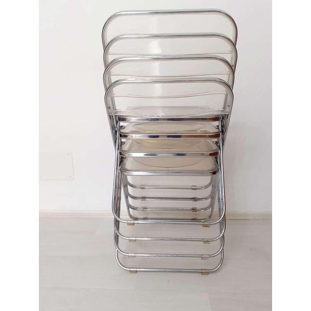 1970s Transparent Plia Folding Chairs by Giancarlo Piretti Anonima Castelli, Set of 4 For Sale - Image 5 of 17