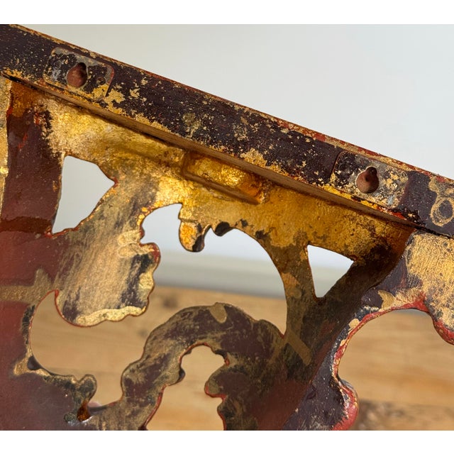 Gold Vintage Carved Gilt Wood Florentine Wall Shelf For Sale - Image 8 of 8