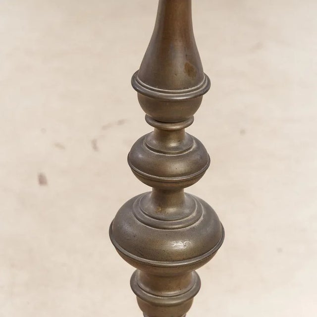 Antique Bronze Candlestick For Sale - Image 4 of 6