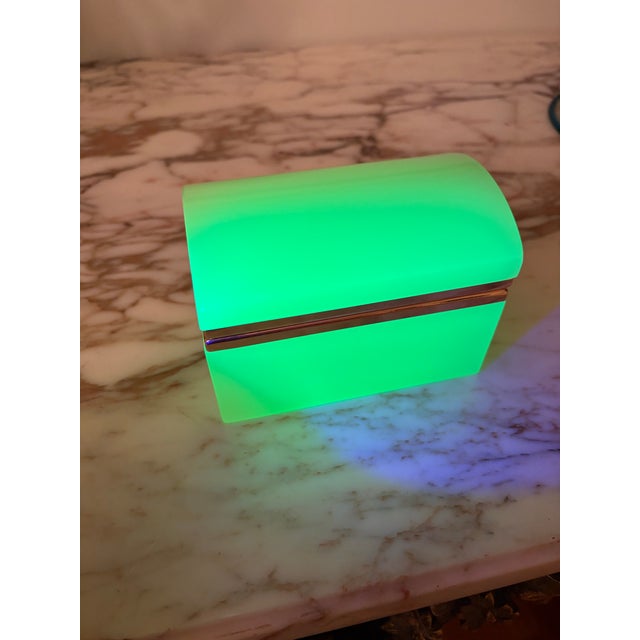 Vintage Murano Style Yellow Opaline Jewelry Casket For Sale - Image 9 of 9
