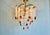 1980s Vintage Milk Glass Flush Mount Chandelier With Amber Crystal Drops For Sale - Image 10 of 16