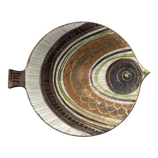 Large 1960s Bitossi Seta Decor Fish Bowl For Sale