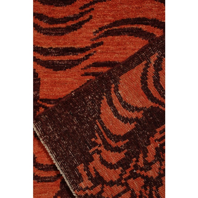 Not Yet Made - Made To Order Handknotted Wavy Tiger Rug, Fire Red and Orange - 3'x6' For Sale - Image 5 of 6