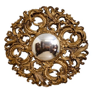 Vintage Gilt Mirror in Baroque/Rococo Style Richly Carved Frame, 1950s For Sale