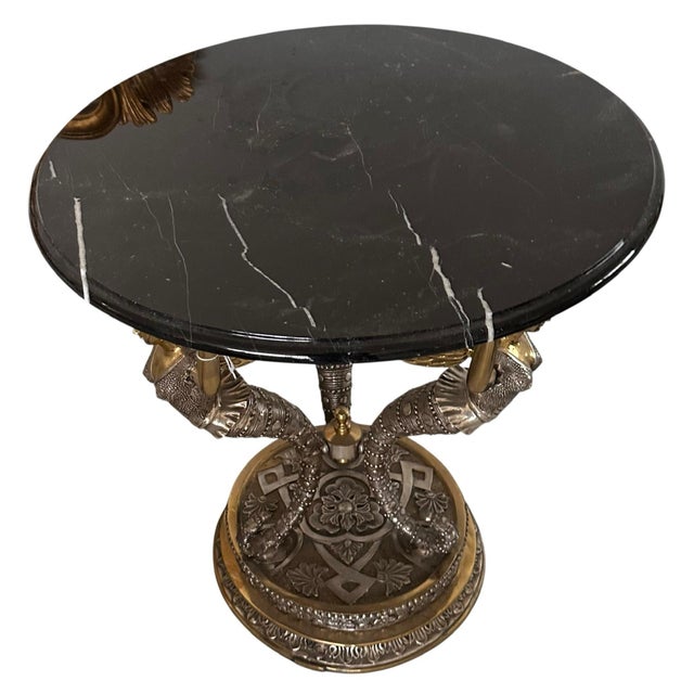 1960s Signed French Bronze Sculptural Side Table by Jules Moigniez For Sale - Image 5 of 6