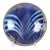Art Nouveau Pewter & Enamel Charger, Blue Swirl Motif For Sale