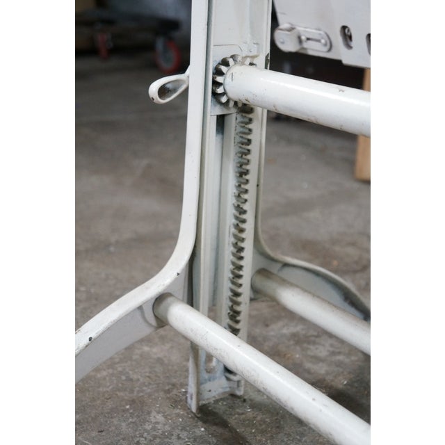 Antique Cast Iron Rack-and-Pinion Mechanical Work Desk Architects Drafting Table For Sale - Image 10 of 18