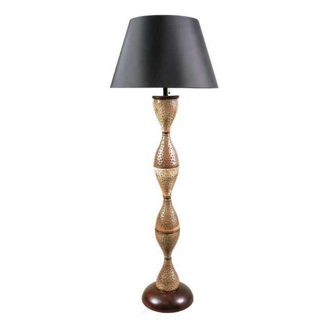 Midcentury Scandinavian Modern Mobach Style Pottery Floor Lamp For Sale