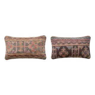 Pink Anatolian Rug Pillow Cover 12'' X 20'' - Set of Two For Sale