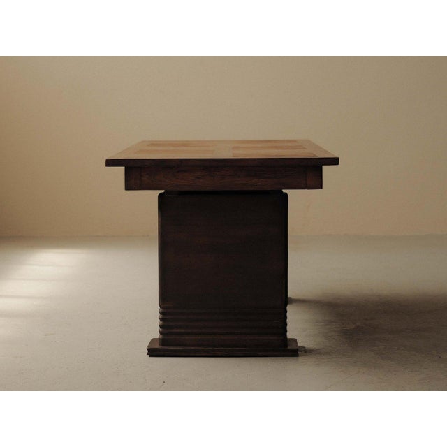 Brown Modernist Dining Table, France, 1940 For Sale - Image 8 of 18