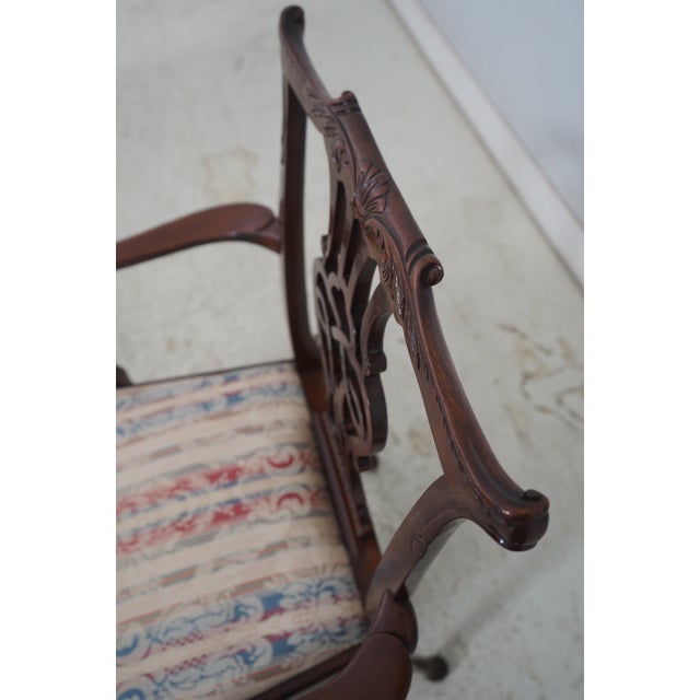 Pair Baker Ball & Claw Rococo Mahogany Armchairs For Sale - Image 16 of 18