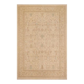 Floral Beige/Tan Wool Rug - 9'0'' X 12'1'' For Sale