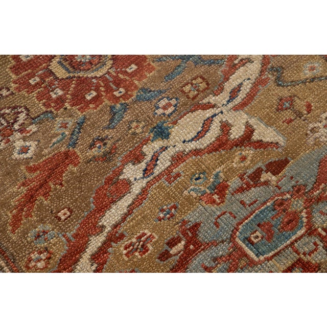 Brown Vintage 4 X 4 Bakshaeish Persian Wool Rug in Brown With Floral Design For Sale - Image 8 of 8
