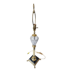 Vintage "Marlow" by Waterford,Crystal and Brass Lamp With Marble Base