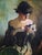 Traditional Oil Portrait of Woman in Green and Black, After John White Alexander For Sale - Image 3 of 7