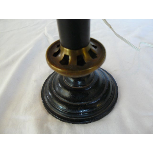 Vintage Tole Bouillotte Student Lamp For Sale - Image 6 of 9