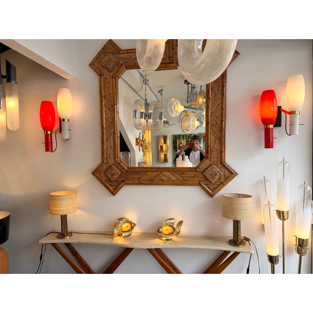 Pair of Sconces Brass and Glass by Stilnovo. Italy, 1950s For Sale - Image 6 of 12