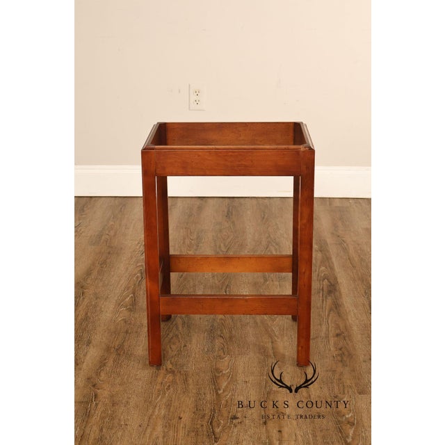 Brown Chippendale Style Cherry Butler Tray Side Table For Sale - Image 8 of 18